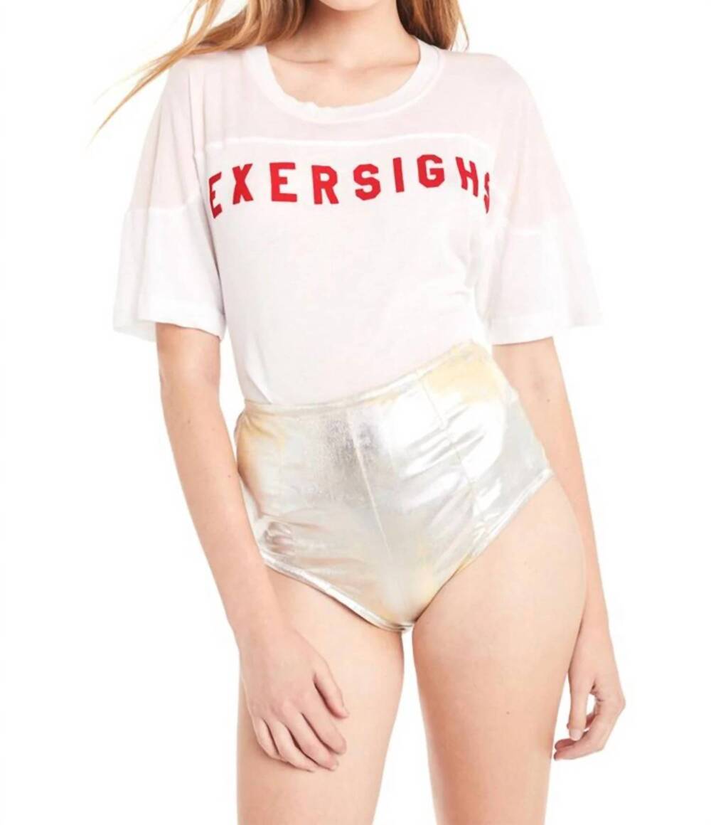 NEW WILDFOX exersighs samuel crewneck tee in clean white/pink